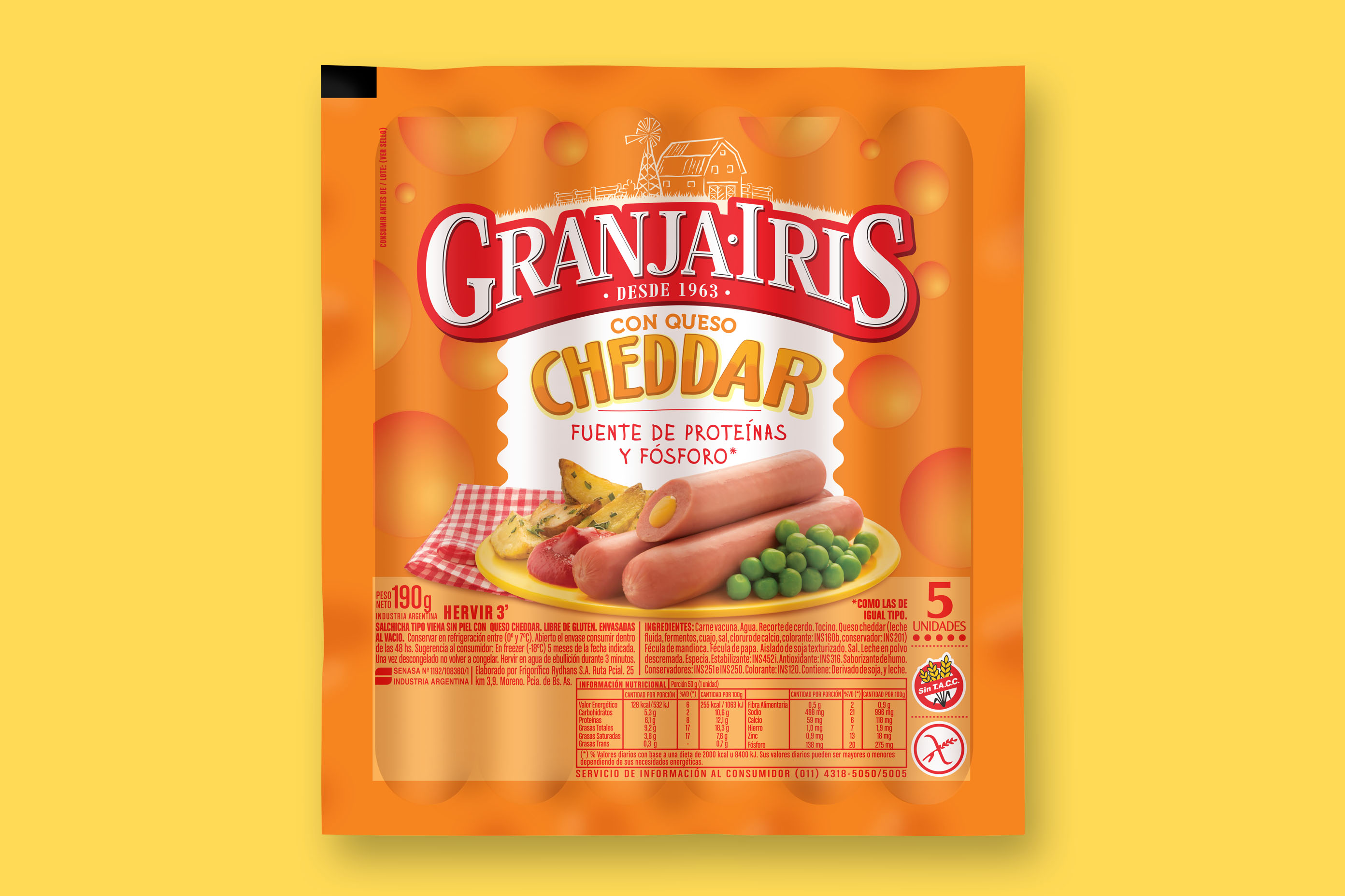 Packaging Granja Iris salchichas tipo Viena