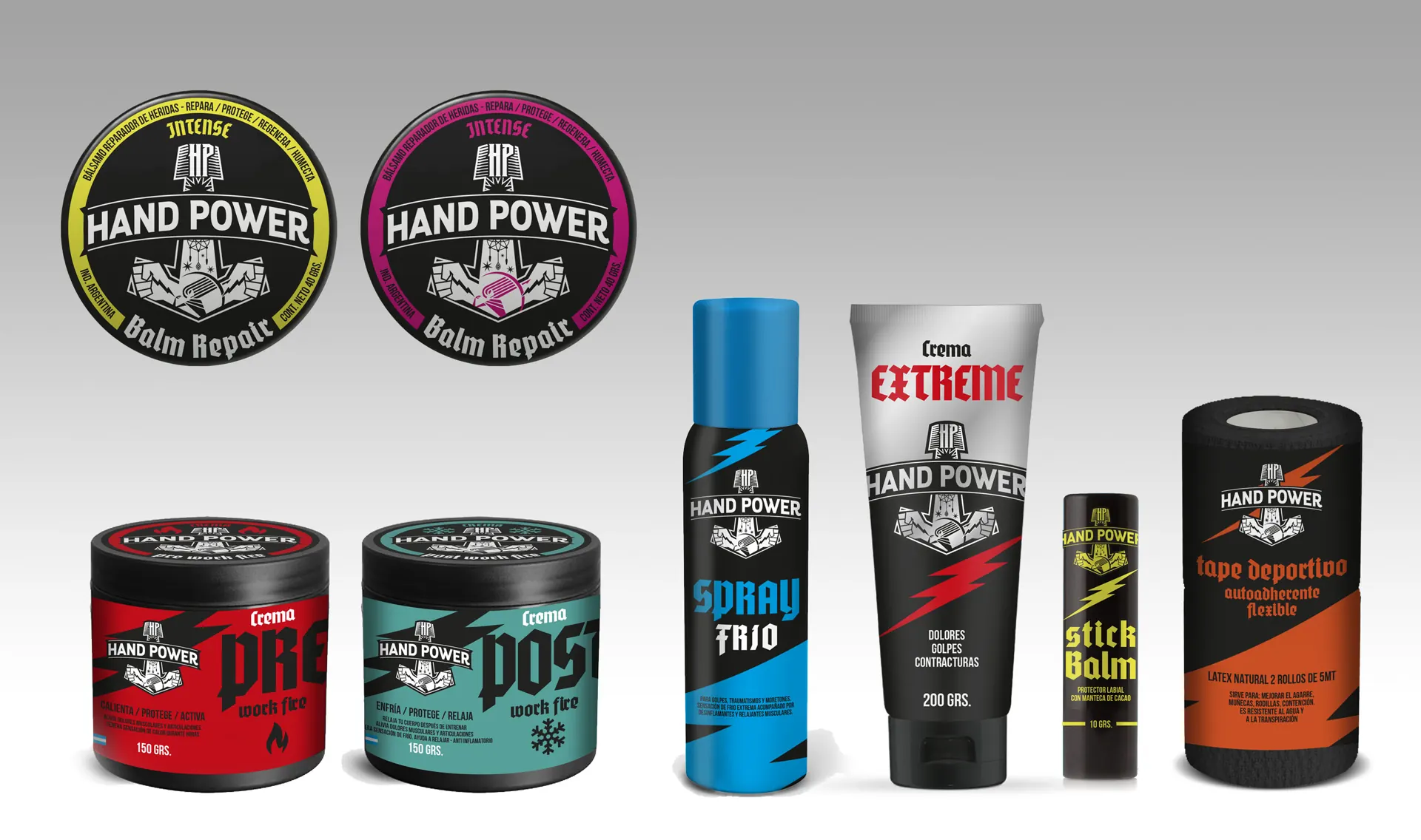 Familia completa de productos Hand Power