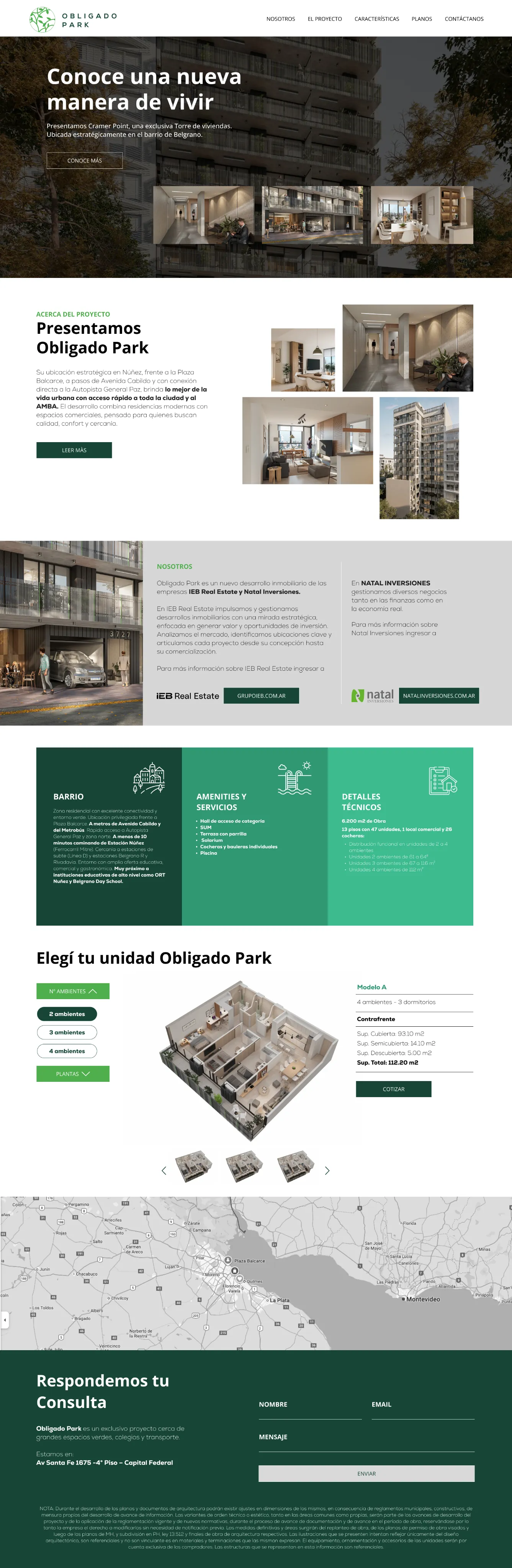 Recorrido completo del sitio web de Obligado Park